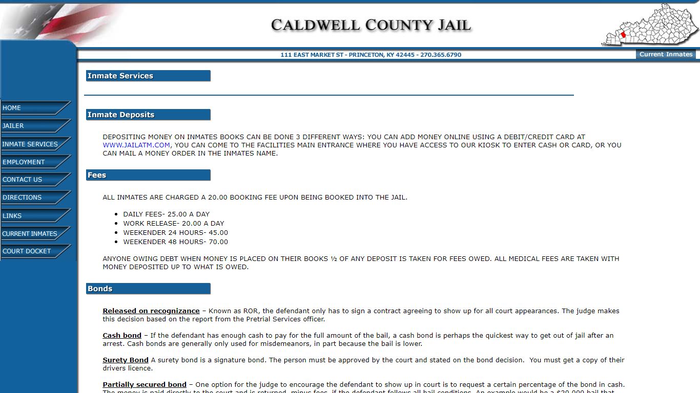 Inmate Services - Caldwell County Jail